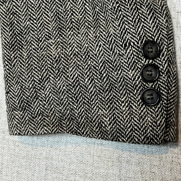 Towncraft Vintage Tweed Blazer Men's 40R 100% Silk Black White Herringbone - Picture 4 of 9